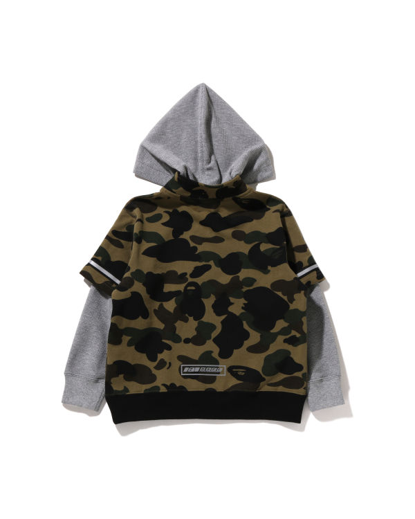 Sudadera Con Capucha Bape 1st Camo Carreras Layered Pullover Niños Verde | FBDLK-1840