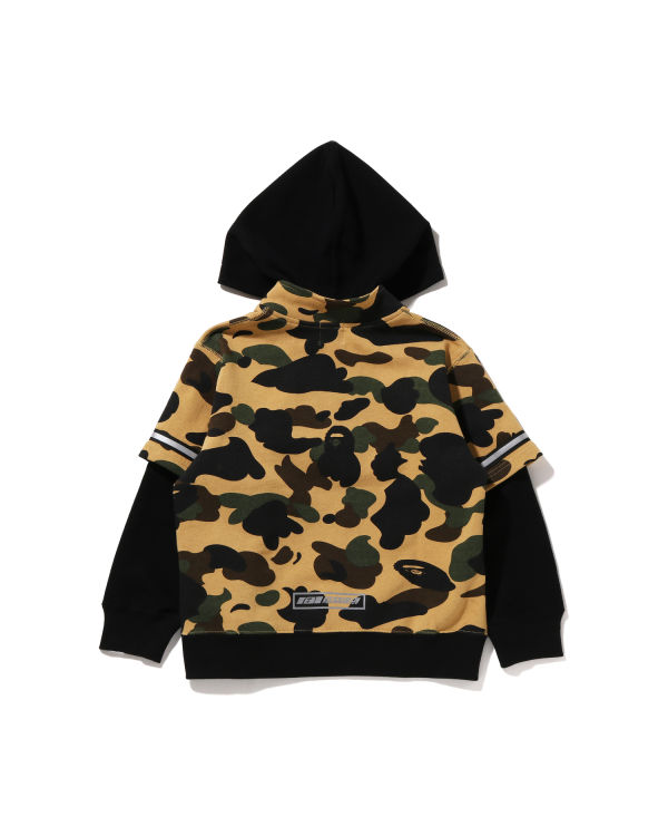 Sudadera Con Capucha Bape 1st Camo Carreras Layered Pullover Niños Amarillo | XKVLC-1843