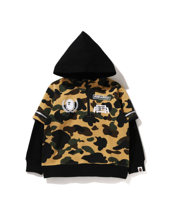 Sudadera Con Capucha Bape 1st Camo Carreras Layered Pullover Niños Amarillo | XKVLC-1843