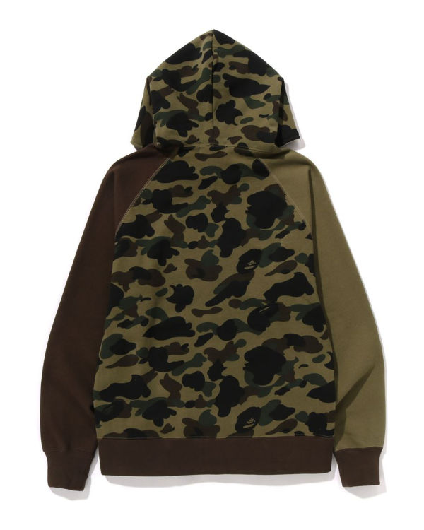 Sudadera Con Capucha Bape 1st Camo Crazy College Full Zip Hombre Verde | BQJLG-0587