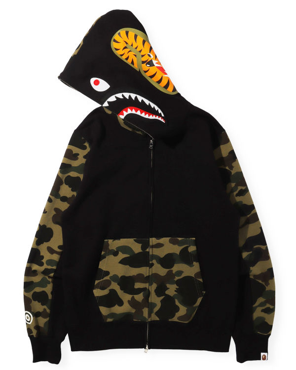 Sudadera Con Capucha Bape 1st Camo Shark Full Zip Hombre Negras | JCFYX-2891