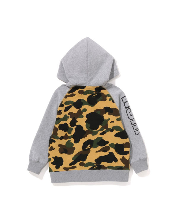 Sudadera Con Capucha Bape 1st Camo Shark Patch Zip Niños Amarillo | JXTWL-1035