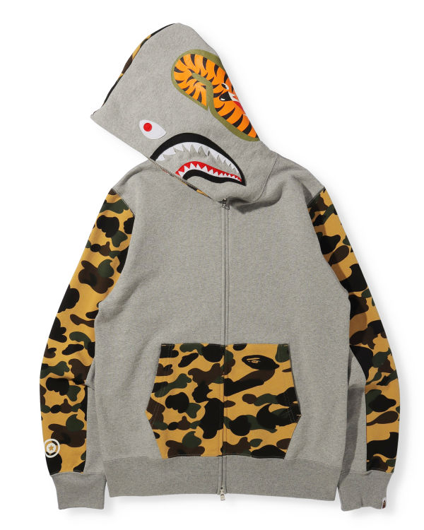 Sudadera Con Capucha Bape 1st Camo Shark Full Zip Hombre Gris | OVXIP-3697