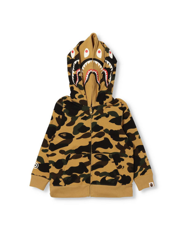 Sudadera Con Capucha Bape 1st Camo Shark Zip Double Hood Niños Kaki | XNOTB-0374