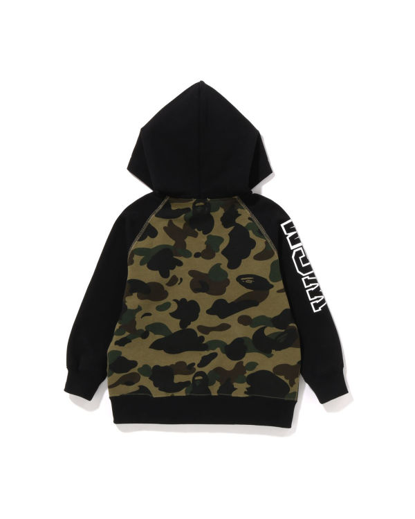 Sudadera Con Capucha Bape 1st Camo Shark Patch Zip Niños Verde | YCENT-6027