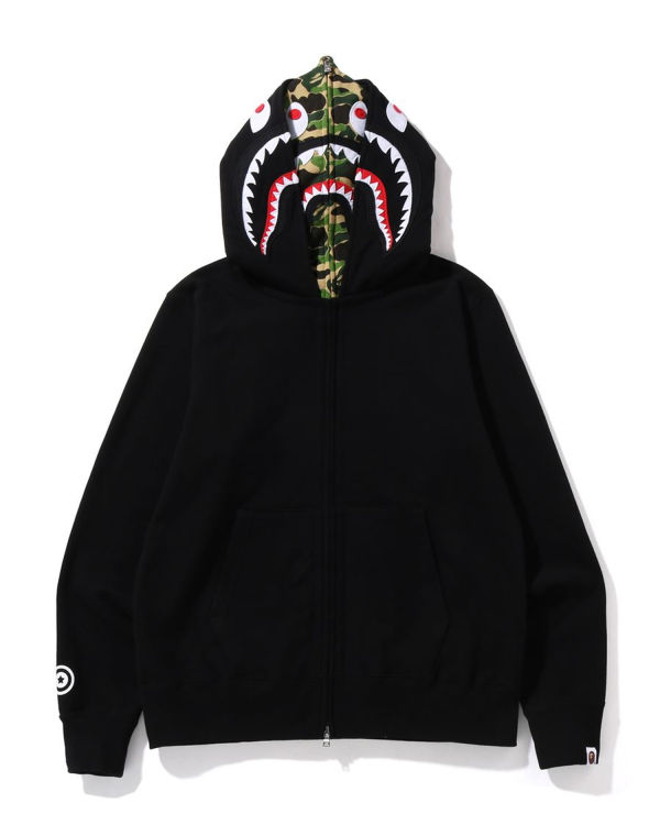 Sudadera Con Capucha Bape ABC Camo Shark Anchos Fit Full Zip Hombre Negras | GULYP-9451