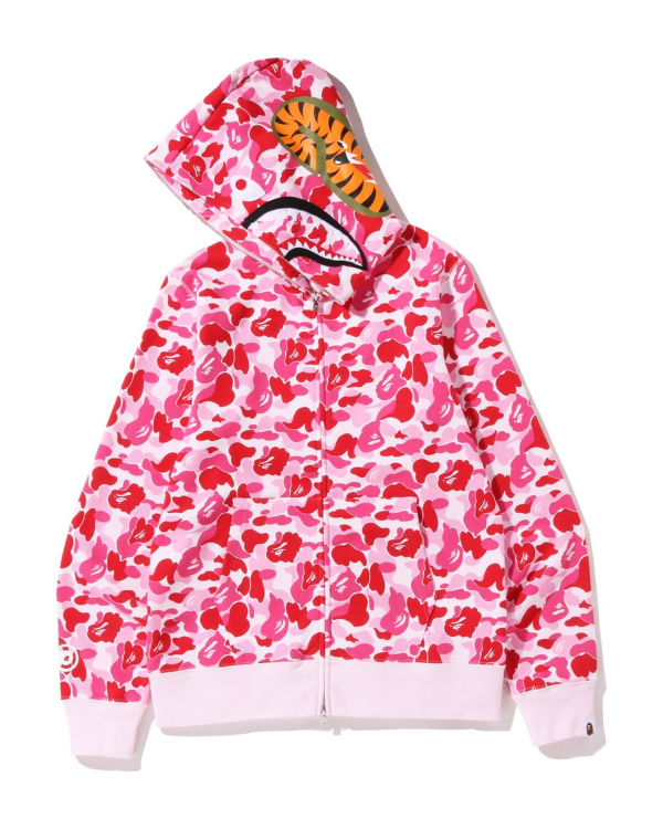 Sudadera Con Capucha Bape ABC Camo Shark Full Zip Hombre Rosas | JNCLH-7591