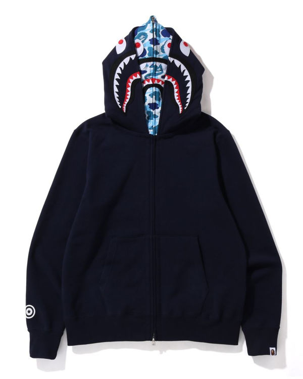 Sudadera Con Capucha Bape ABC Camo Shark Anchos Fit Full Zip Hombre Azules | JUROA-6259