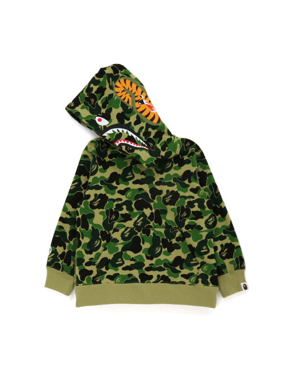 Sudadera Con Capucha Bape ABC Camo Shark Pullover Niños Verde | YJVHL-1954