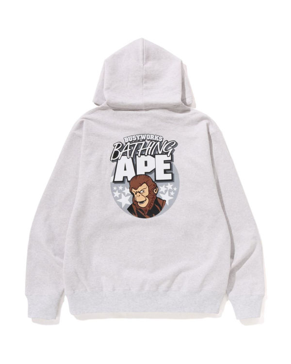 Sudadera Con Capucha Bape Ape Relaxed Fit Pullover Hombre Gris | ZGKVM-8024