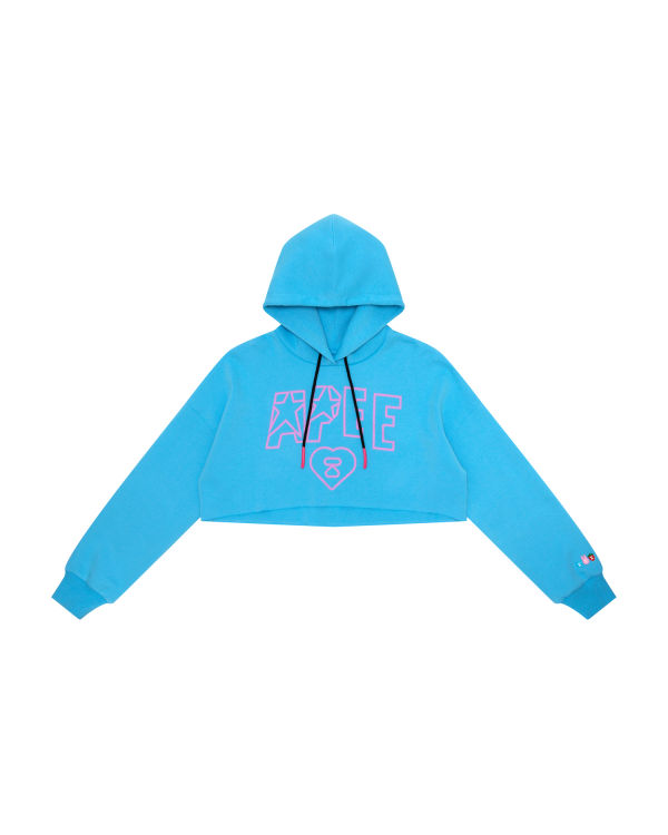 Sudadera Con Capucha Bape Apee logo cropped hoody Mujer Azules | PEKOW-8160