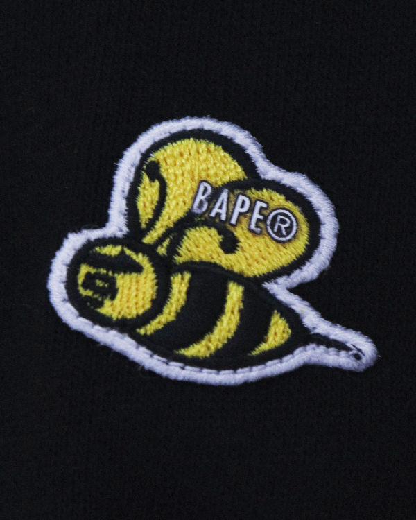 Sudadera Con Capucha Bape Badge Motif Loose Fit Pullover Hombre Negras | YRIFU-5432