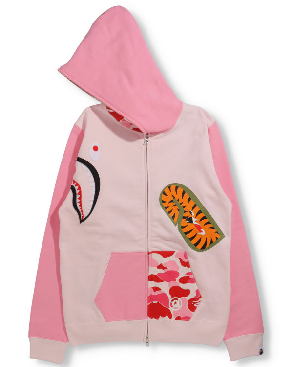 Sudadera Con Capucha Bape Big ABC Camo Multi Shark Full Zip Mujer Rosas | MFKOS-2156