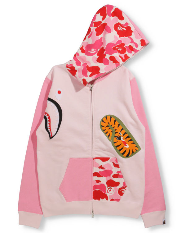 Sudadera Con Capucha Bape Big ABC Camo Multi Shark Full Zip Mujer Rosas | MFKOS-2156