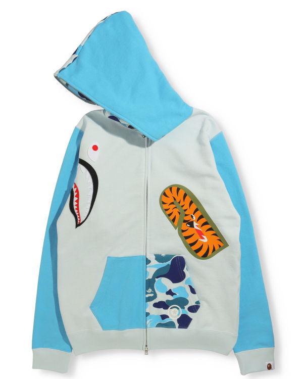 Sudadera Con Capucha Bape Big ABC Camo Multi Shark Full Zip Mujer Azules | YRNZA-3298