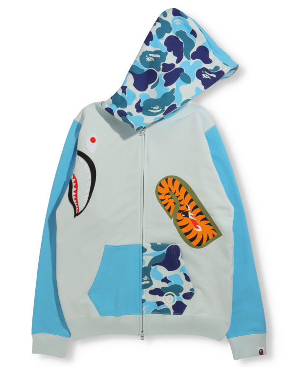 Sudadera Con Capucha Bape Big ABC Camo Multi Shark Full Zip Mujer Azules | YRNZA-3298