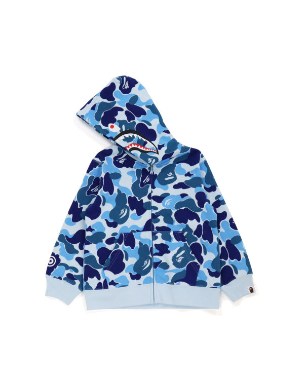 Sudadera Con Capucha Bape Big ABC Camo Shark Zip Niños Azules | HZRNA-3619