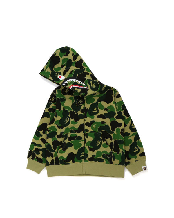 Sudadera Con Capucha Bape Big ABC Camo Shark Zip Niños Verde | NMTXQ-1649