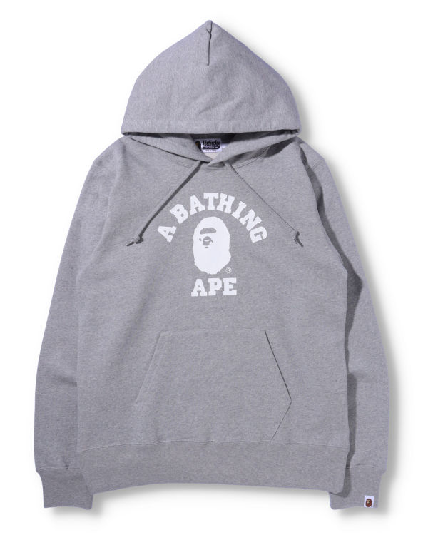 Sudadera Con Capucha Bape College Pullover Hombre Gris | SMONQ-5417