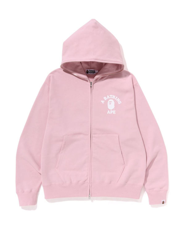 Sudadera Con Capucha Bape College Relaxed Fit Full Zip Hombre Rosas | KXVFN-1504