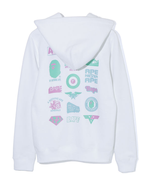 Sudadera Con Capucha Bape Colours multi logo zip Mujer Blancas | EZAFP-8219