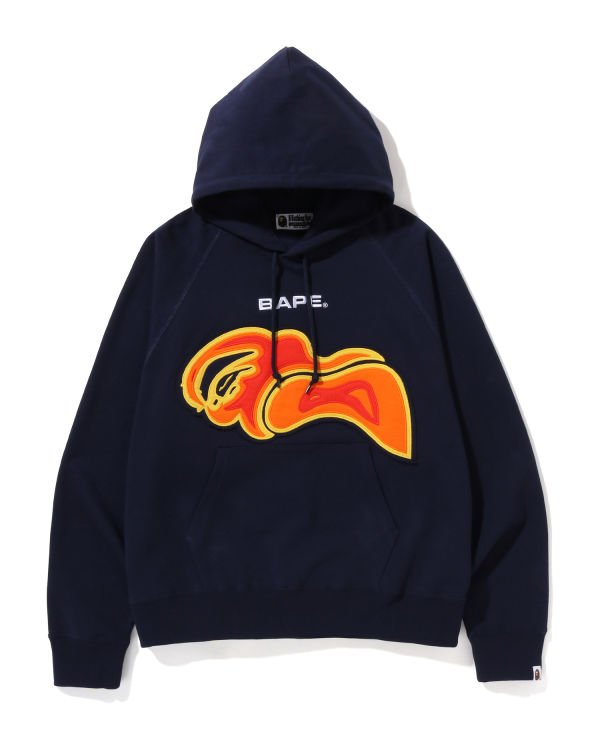 Sudadera Con Capucha Bape Cutting ABC Camo Thermography Relaxed Fit Pullover Hombre Azul Marino Azules | XLIVD-7263