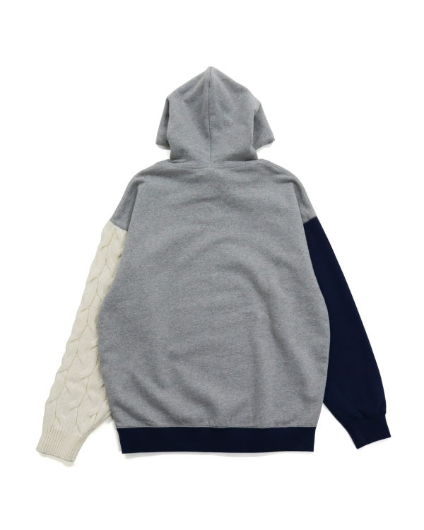 Sudadera Con Capucha Bape Docking Cable Sleeve Oversized Pullover Mujer Gris | TYJGA-1863