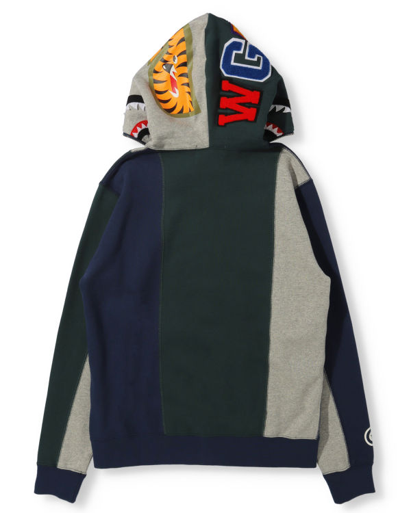 Sudadera Con Capucha Bape Docking Shark Full Zip Mujer Gris | NRYFW-7380