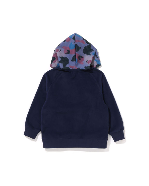 Sudadera Con Capucha Bape Grid Camo Half Snap Fleece Pullover Niños Azul Marino Azules | AJWBO-9381