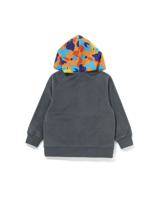 Sudadera Con Capucha Bape Grid Camo Half Snap Fleece Pullover Niños Gris | YWPXU-1463