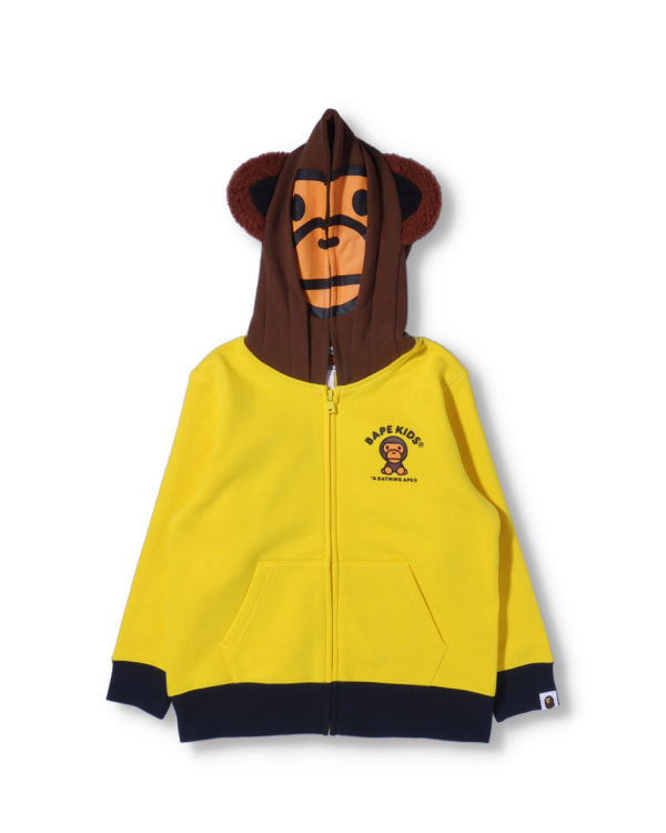 Sudadera Con Capucha Bape Milo Friends Zip Niños Amarillo | ZFXTU-1260