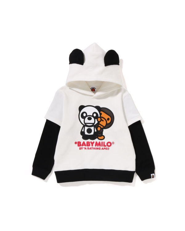 Sudadera Con Capucha Bape Milo Panda Layered Pullover Niños Blancas | DNRYL-7120