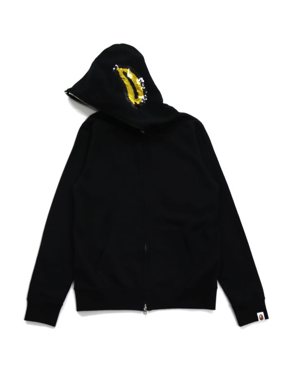 Sudadera Con Capucha Bape Milo Sequin Full Zip Mujer Negras | FXCOB-7182