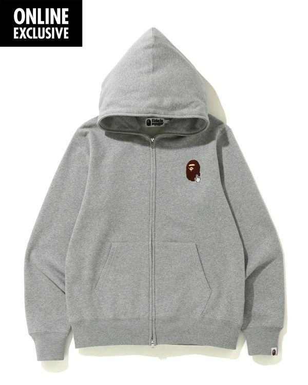 Sudadera Con Capucha Bape Online full zip Hombre Gris Claro | LXMAC-3612