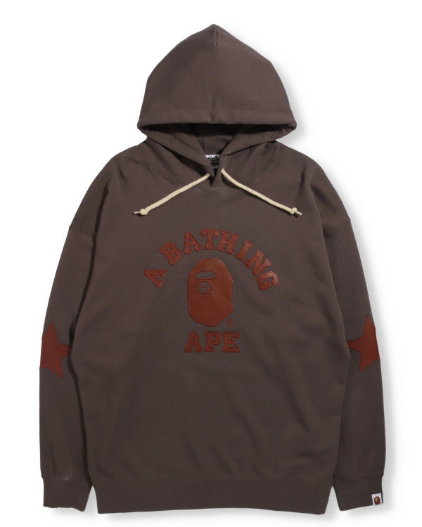 Sudadera Con Capucha Bape Patched Oversized Pullover Mujer Gris | YENSX-7839