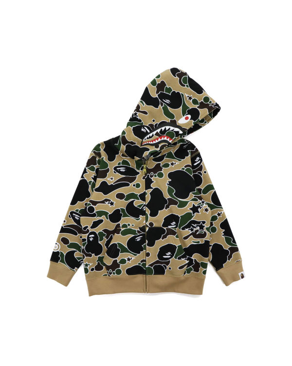 Sudadera Con Capucha Bape STA Camo Shark Zip Niños Kaki | DGMFT-9048