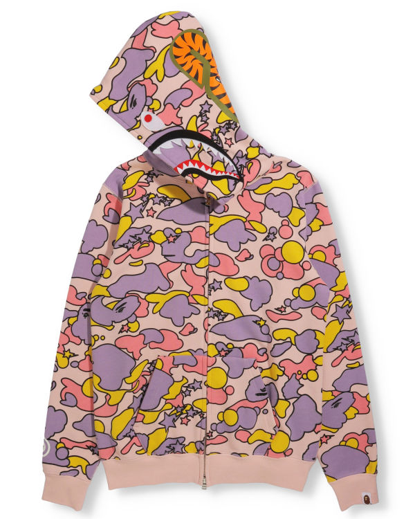 Sudadera Con Capucha Bape STA Camo Shark Full Zip Mujer Rosas | MIREK-5634