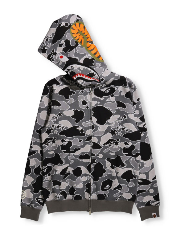 Sudadera Con Capucha Bape STA Camo Shark Full Zip Mujer Negras | RPEYB-1085