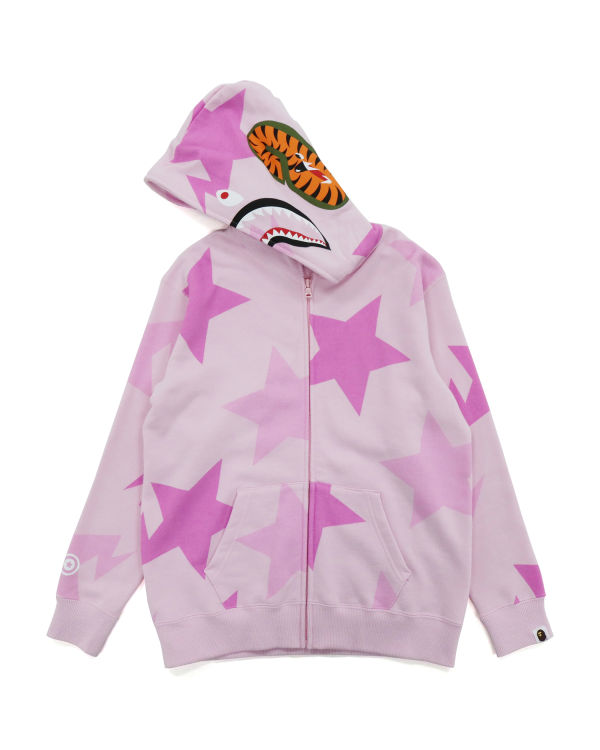 Sudadera Con Capucha Bape STA Pattern Shark Full Zip Mujer Rosas | LQNKP-3069