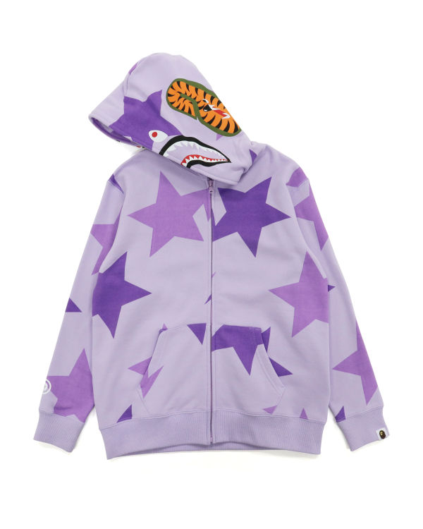 Sudadera Con Capucha Bape STA Pattern Shark Full Zip Mujer Moradas | XHPLA-5694