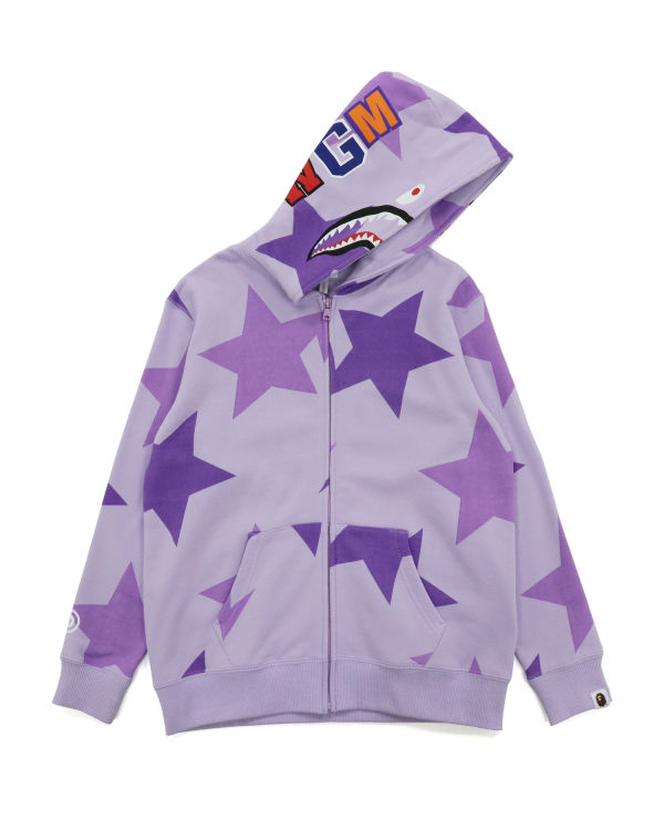 Sudadera Con Capucha Bape STA Pattern Shark Full Zip Mujer Moradas | XHPLA-5694