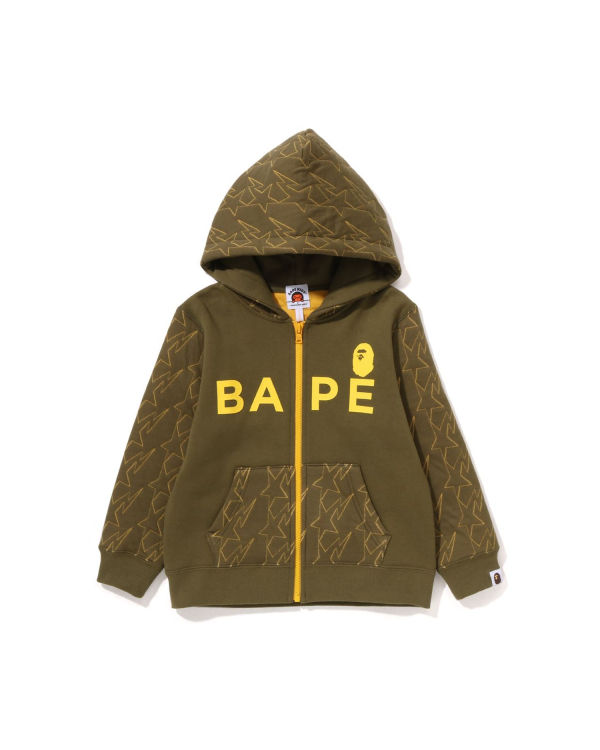 Sudadera Con Capucha Bape STA Quilting Zip Niños Verde | KMCIH-5863