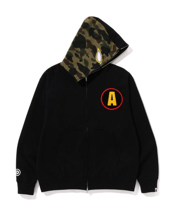 Sudadera Con Capucha Bape Shadow Relaxed Fit Full Zip Hombre Negras | AWUMP-7085