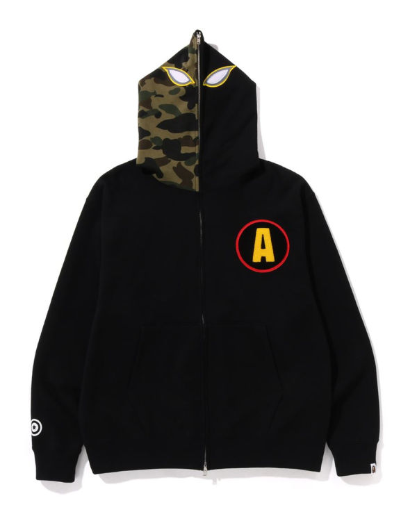 Sudadera Con Capucha Bape Shadow Relaxed Fit Full Zip Hombre Negras | AWUMP-7085