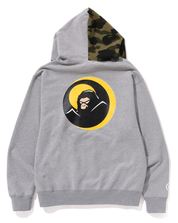 Sudadera Con Capucha Bape Shadow Relaxed Fit Full Zip Hombre Gris | PYQHG-4193