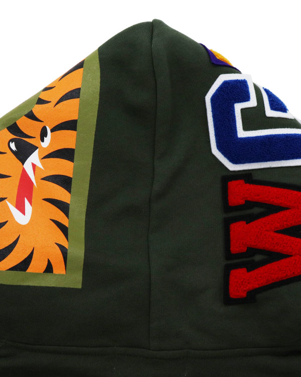 Sudadera Con Capucha Bape Shark Inside Tiger Pullover Hombre Verde Oscuro | GDVMP-8293