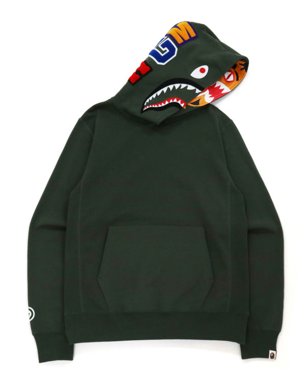 Sudadera Con Capucha Bape Shark Inside Tiger Pullover Hombre Verde Oscuro | GDVMP-8293