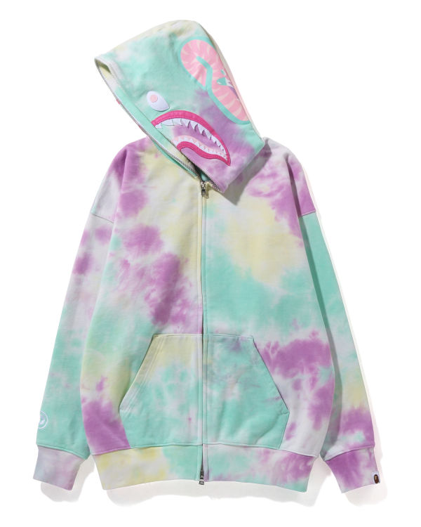 Sudadera Con Capucha Bape Tie-Dye Shark Oversized Full Zip Mujer Multicolor | BEFAZ-6132