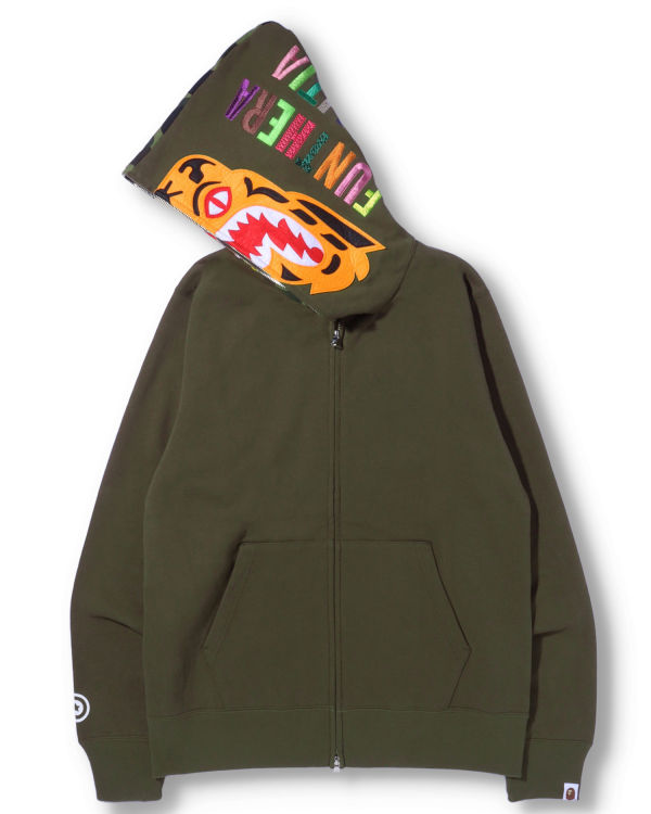 Sudadera Con Capucha Bape Tiger Full Zip Hombre Verde | SIVNB-4351