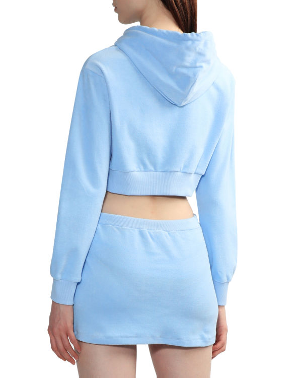 Sudadera Con Capucha Bape Towelling zip-up crop Mujer Azules | KRQZY-3502